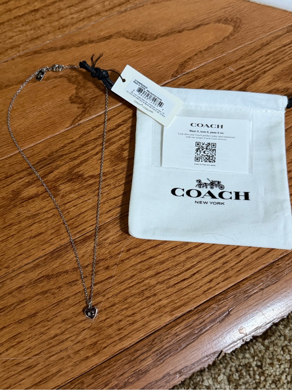 COACH Silver Pendant Necklace AND Bracelet Set- Women's Accessories